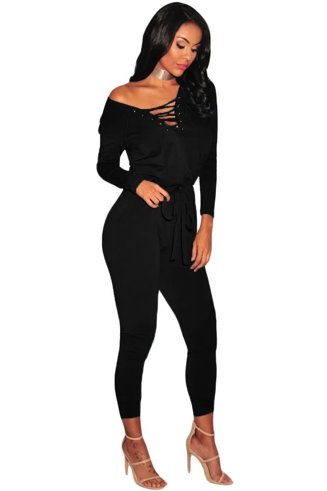 Black-Grommet-Lace-Up-Long-Sleeve-Jumpsuit-LC64223-2-3