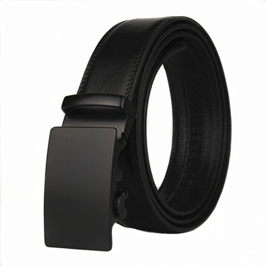 

New 50-66inch big size leather belt men 130 140 160cm Black simple man Automatic belt buckle Real leather belt high quality pure