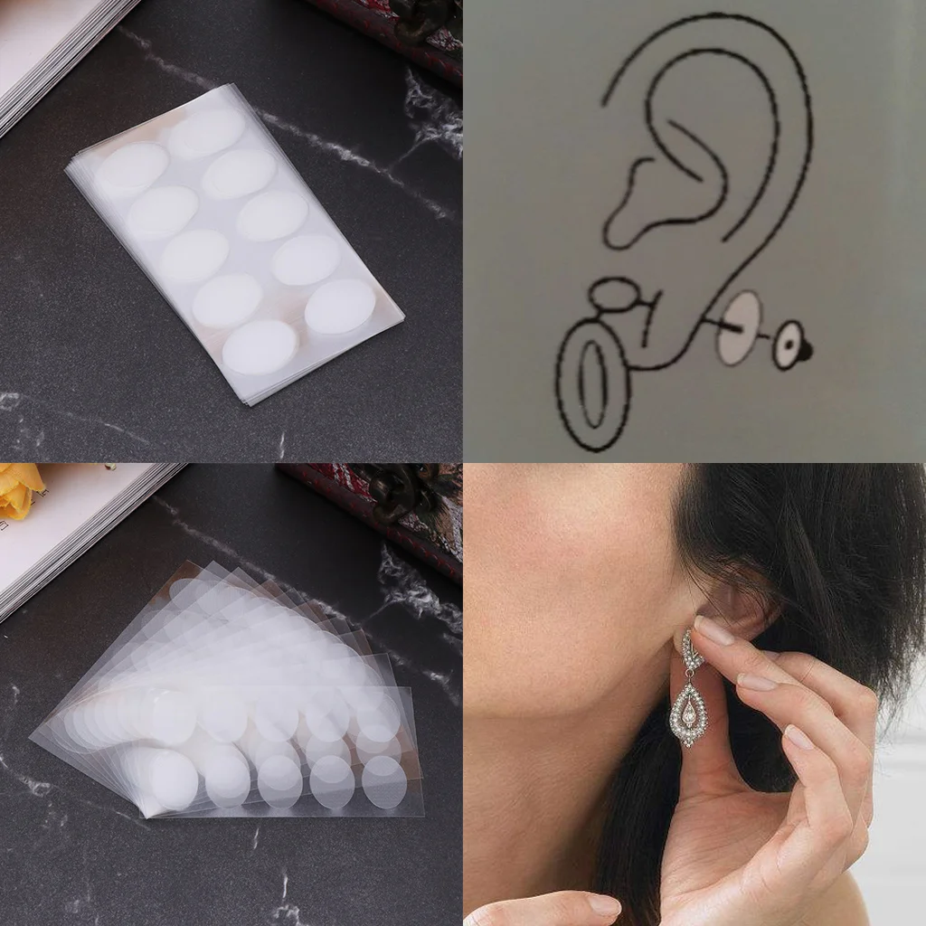 

10 Pcs Ear Lobe Tape Invisible Lift Support Prevent Stretched or Torn Protective Jewelry Tool