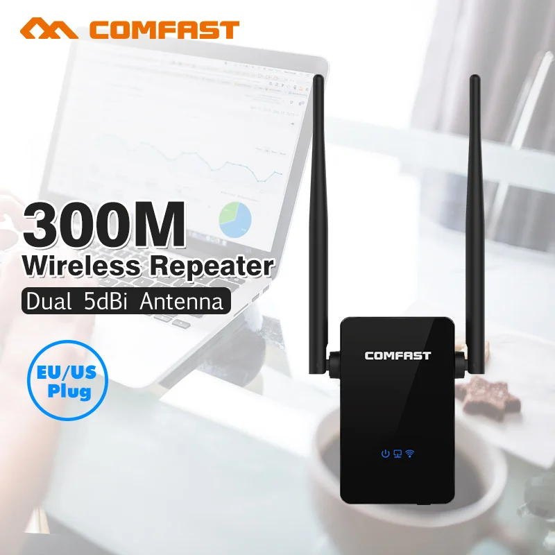 Comfast Wifi Signal Repeater 300mbps 2* 5dBi Antenna wireless mi wifi Router Roteador 802.11N/B/G Wi fi Range Extender Amplifier