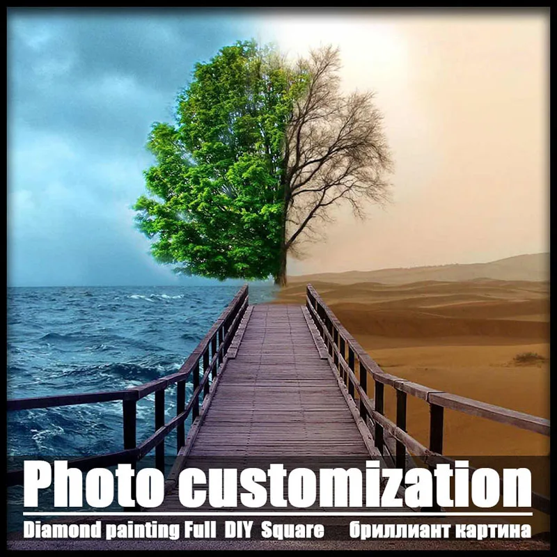 5D DIY Алмазная вышивка крестиком полная Алмазная вышивка цветок украшение полная квадратная Алмазная мозаика фото на заказ пейзаж