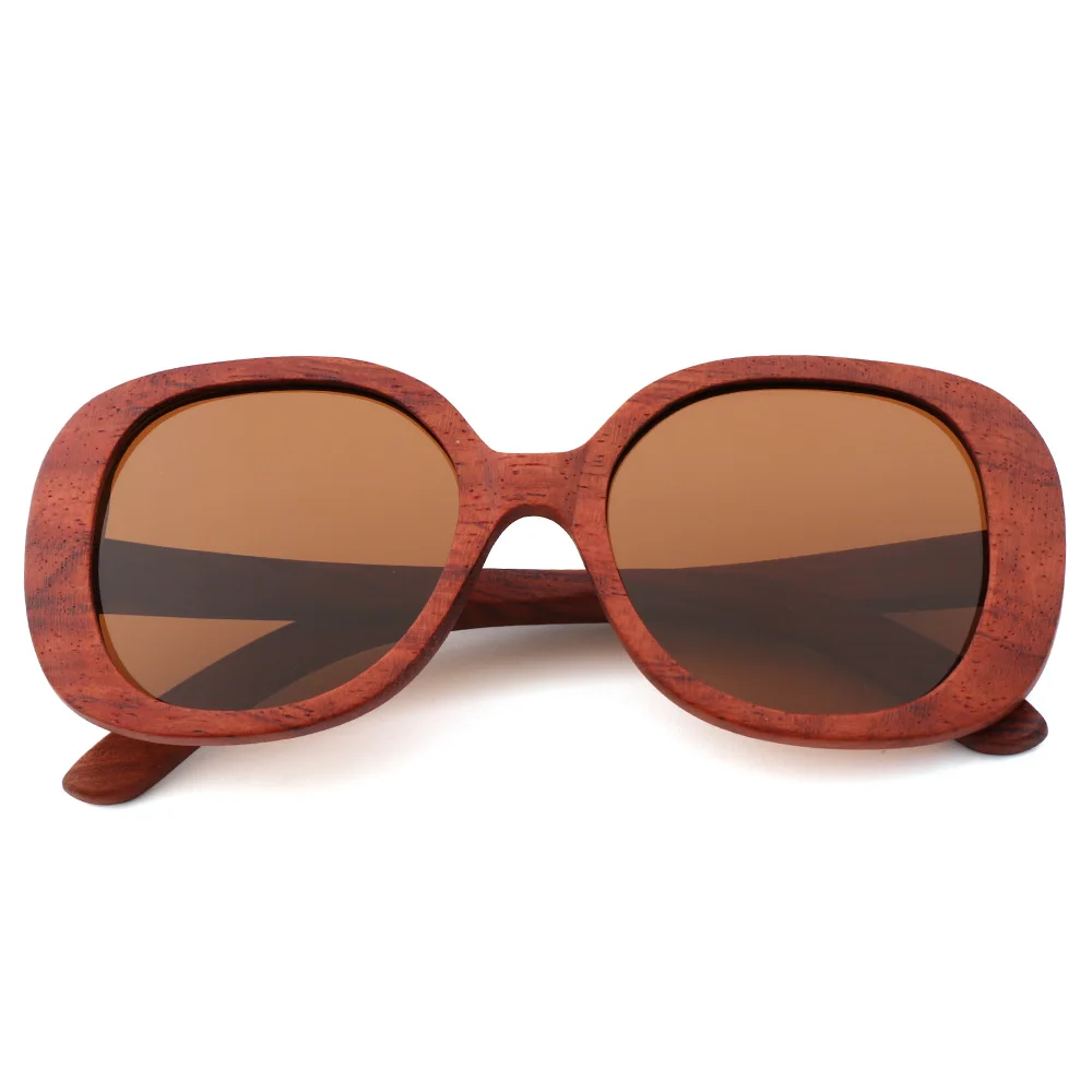 BROWN Bahua очки из бамбукового дерева для Для мужчин и Женская Мода солнечные очки ретро поляризованных солнцезащитных очков деревянные очки в - Цвет линз: BROWN