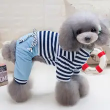 Трансер собачья одежда собаки Рубашка Собака одежда мультфильм бант свободное Полосатое облегающее Одежда для собак 3,19