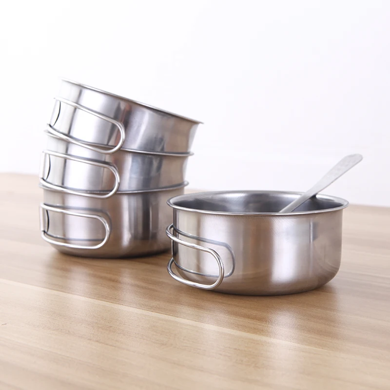 

Multi-function Folding handle stainless steel bowl kitchen soup bowl 10.3*7*4cm