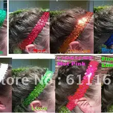 Разноцветные 150 шт. 1 ''блесток повязки ребенка Ободки для девочки стрейч блесток заставку распространены