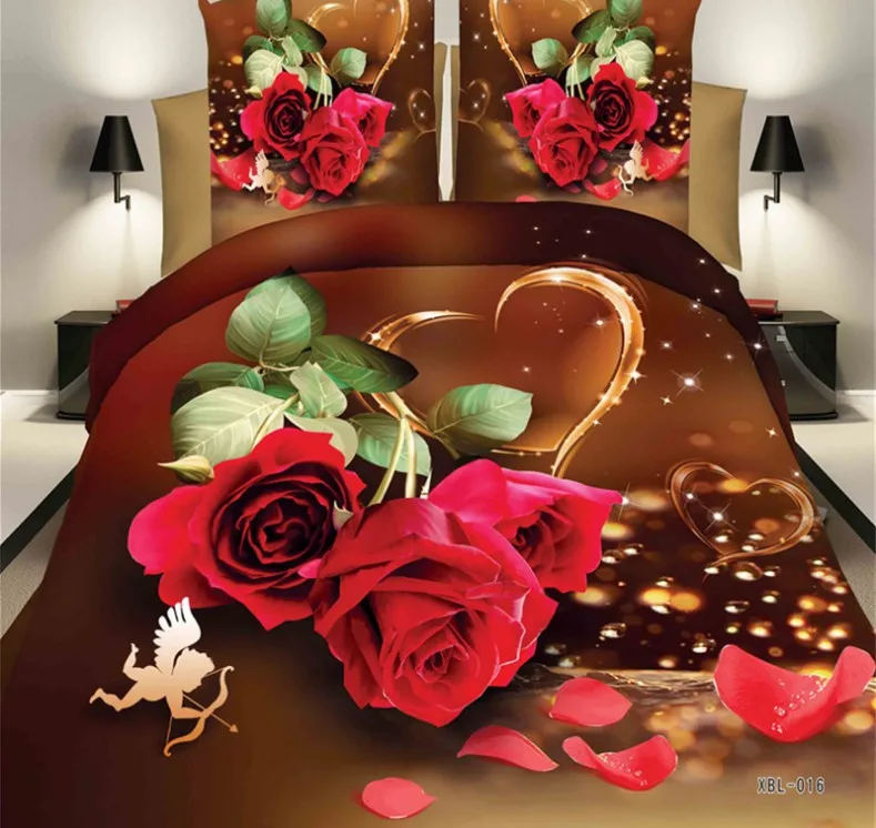 Roses Department Store 3d Red Rose Bedding Set Quilt Love Duvet Cover