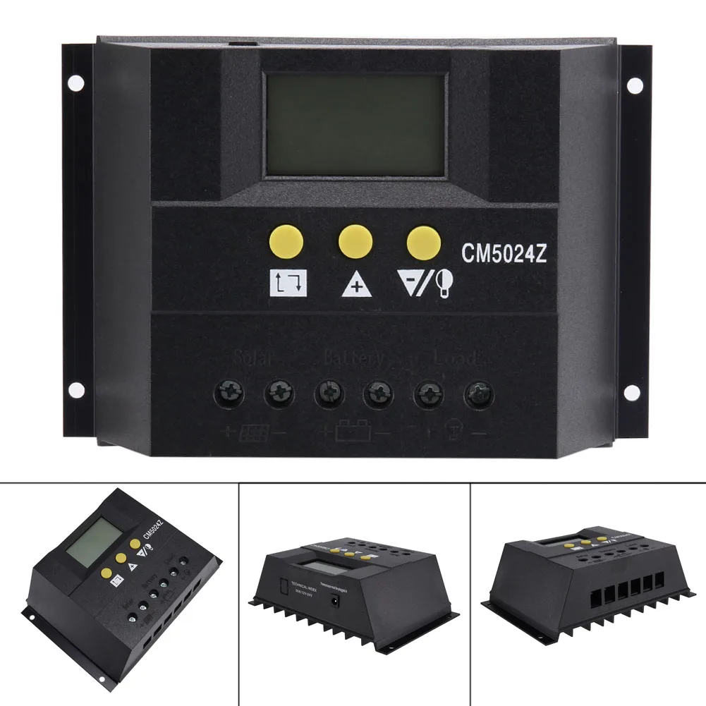 

Solar Power Controller Current Display 50A Aluminum Alloy Radiator LCD Dual USB CLH@8