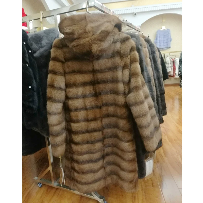 Fashion Real mink fur coat for women Russia Long thick warm Natural mink fur Genuine Leather Real fur coat women Free shipping