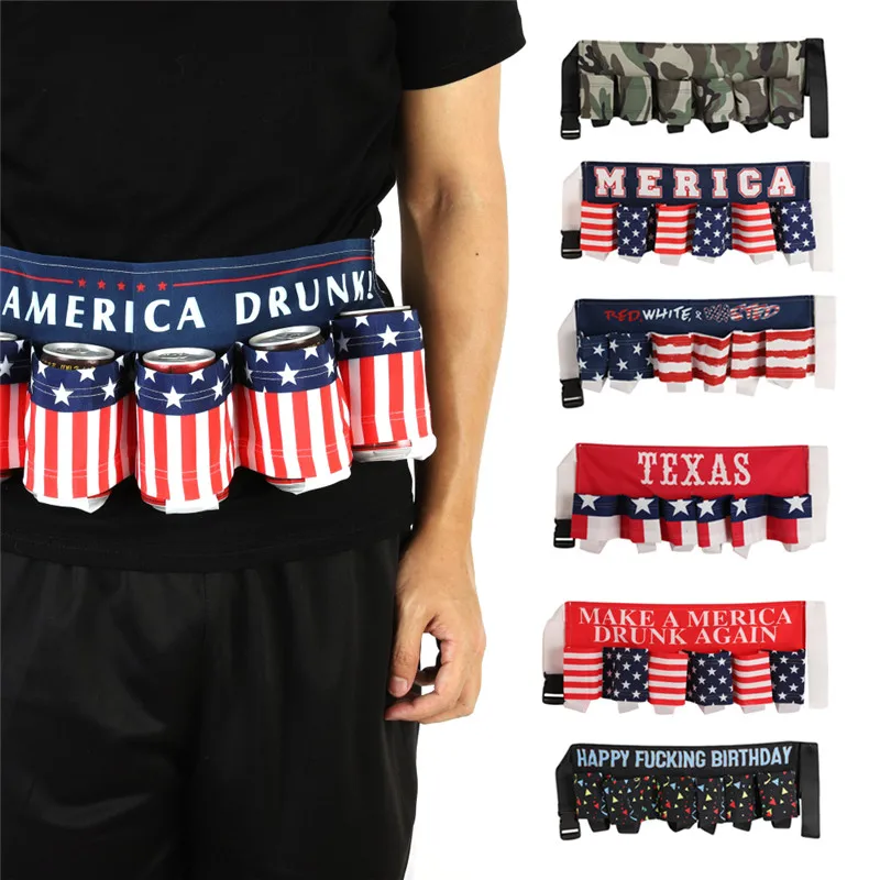 

6 Pack Holster Portable beer bag Bottle Waist Beer Belt Bag Handy Wine Bottles Beverage Can Holder HX052