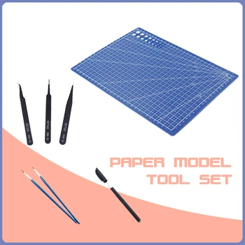 

Paper Model Tool Set 3 Tweezers + 1 cutting plate + 1 cutting pen + 3 glue brush