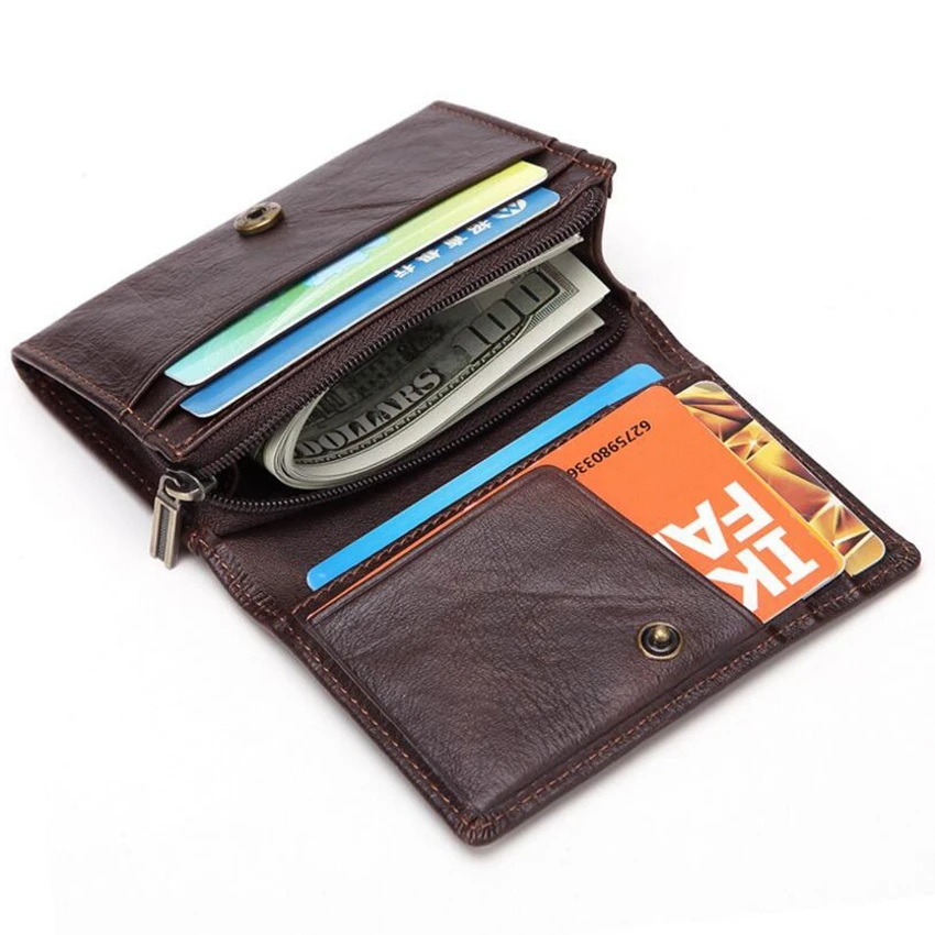 Маленький. Мини кошелек мужской. Кошелек ezcase slim (черный). Компактный кожаный кошелек. Маленький бумажник.