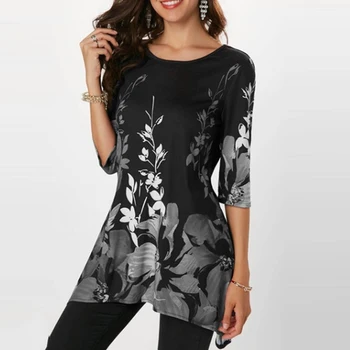 

Harajuku Digital Print T-Shirt Female Fashion Half Long T-Shirt Heigh Quality Hot Sale Summer Casual Clothing Female Tee Tops