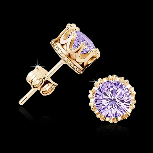 Hot Fashion Women's Elegant Rhinestone Silver Plated Crown Style Ear Stud Earrings 6T1G 7FD9 BEAN | Украшения и аксессуары