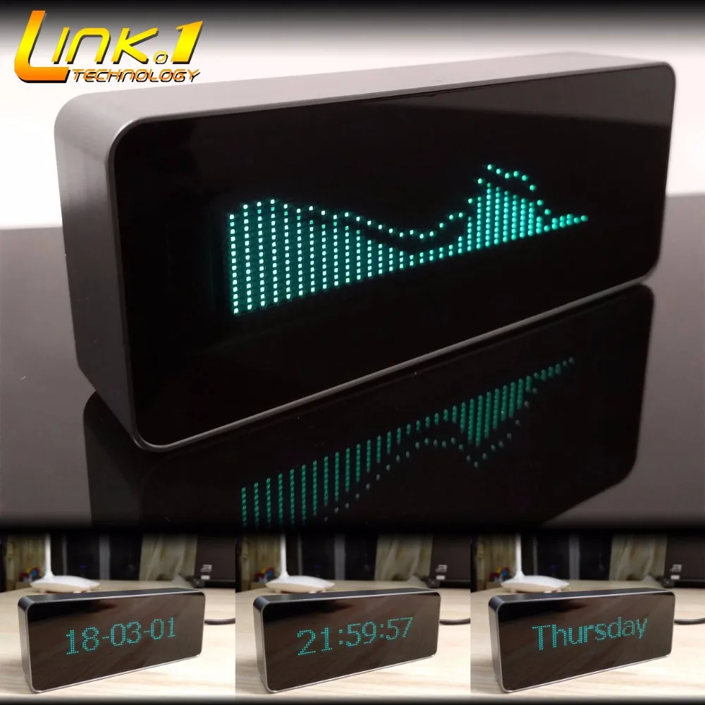 LINK1 7115 VFD музыкальный индикатор аудиоспектра/счетчик УФ/точные часы/Регулируемая
