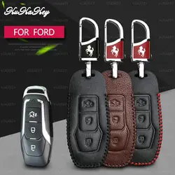 Kukakey кожа Ключи Дело Брелок Обложка для FORD FUSION MONDEO Эверест Ecosport Ranger побег дистанционного Smart защищены держатель мешка