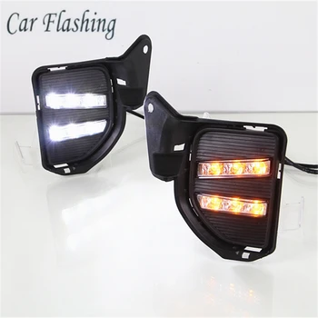 

Car Flashing For Toyota Hiace 2014 - 2016 LED DRL Daytime Running Light Daylight Waterproof yellow turn Signal lamp car Styling