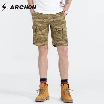 

S.ARCHON New Camo Summer Men Shorts Camouflage Army Military Cargo Shorts Thin Loose Fashion Style Casual Shorts Male Trousers