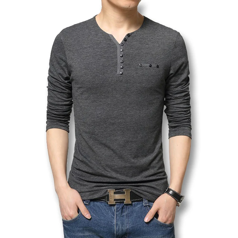 Aliexpress.com : Buy Icpans Long Sleeved V Neck T Shirts Men Tees ...