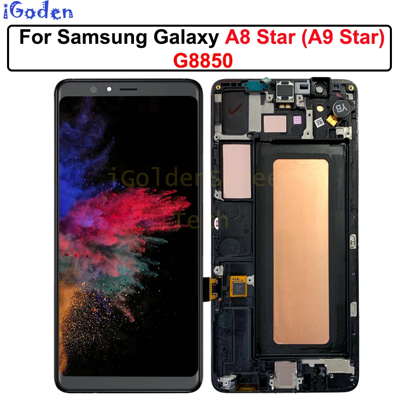 

Super AMOLED lcd For Samsung Galaxy A8 Star LCD For SAMSUNG G8850 lcd display LCD with frame Screen Touch Digitizer Assembly