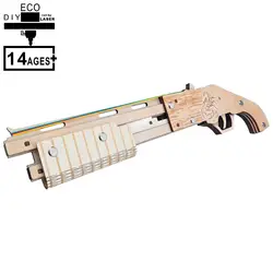 3D Монтессори развивающие деревянные пазлы Игрушки для детей Взрослые пистолет с резиновой лентой головоломки игры творчество ремесла для