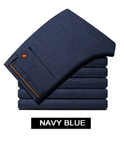 HCYX, дизайн, высокое качество, высококлассные мужские повседневные штаны, мужские хлопковые облегающие мужские штаны, модные, плюс размер - Цвет: Navy blue