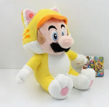 

New Arrival Yellow Cat Mario Plush Toy 18cm Super Mario 3D World Mario Plush Toy Soft Doll With Tag