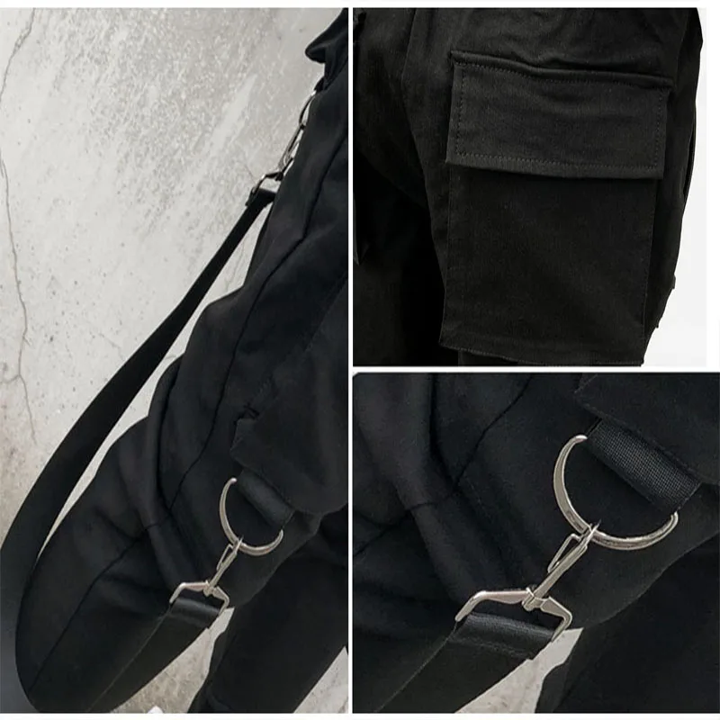Новая мода уличная Джоггеры мужские черные шаровары мульти-карман хип-хоп мужские спортивные штаны Мужские штаны для бега