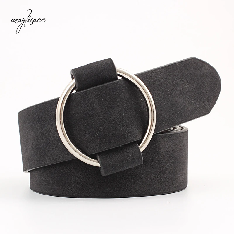 

Women leather belt Round buckle belts female leisure jeans wild Women strap belt designer belts women high quality