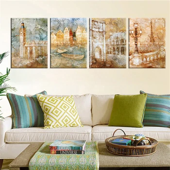 

4pcs 5d diy diamond painting London scenery,full square drill diamond embroidery rhinestones painting kit triptych painting A462