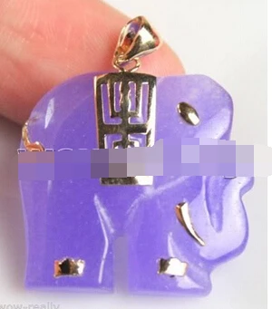 

003374 Pretty Lavender Woman's Elephant Necklace Pendant 2pc
