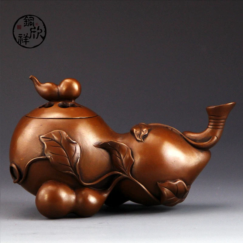 copper incense burner incense burners stove gourd Temple Road room decoration supplies tong xinxiang ceramic incense burner incense tea retro supplies with incense burner incense