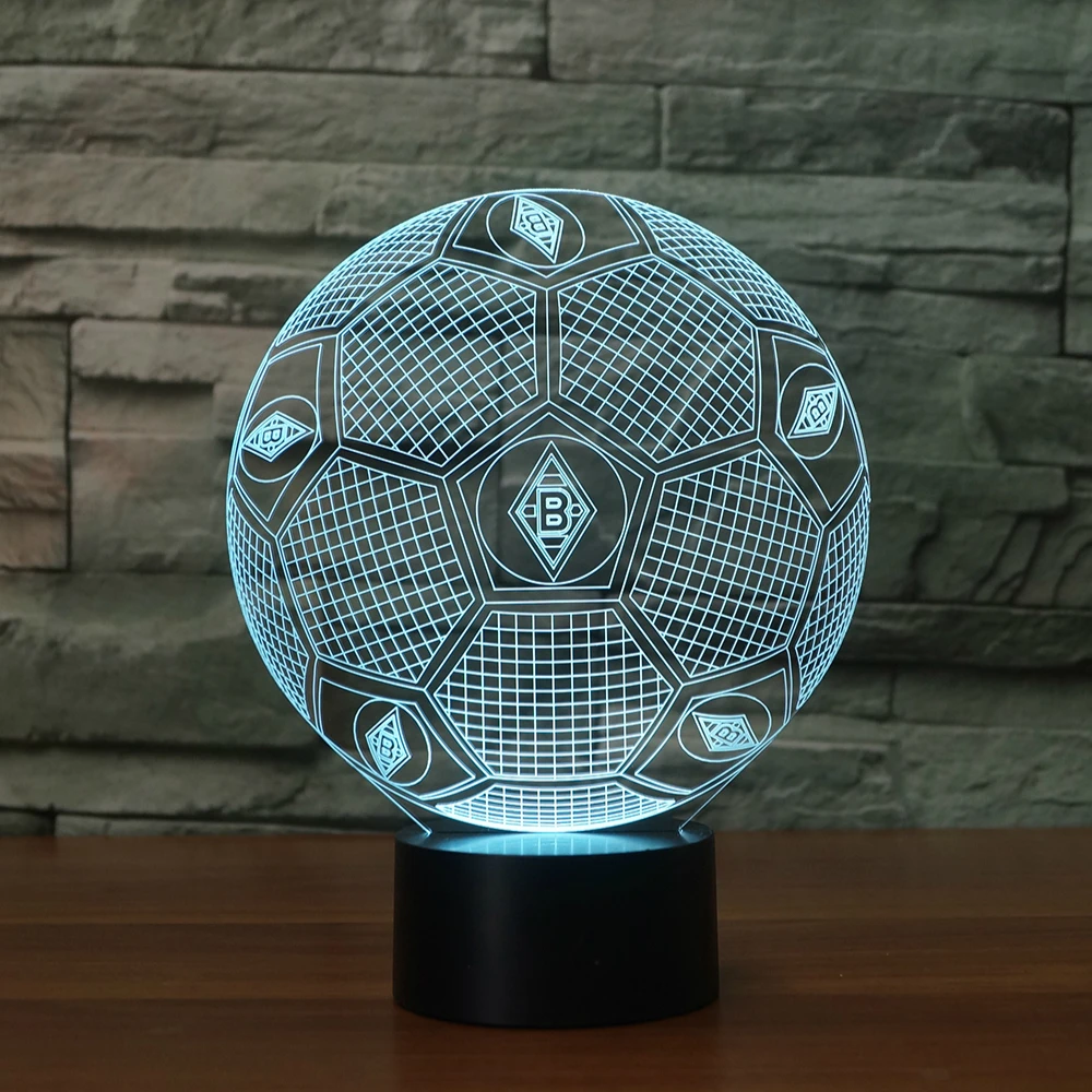 3D vfl Football club borussia LED table Lamps fc Soccer room Luminaria