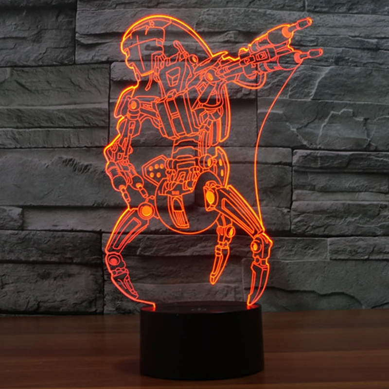 

Star Wars robot USB touch Night Lights 3d desk Lamps 7 color changing LED Table Lamps bedroom foyer decor customized Gift