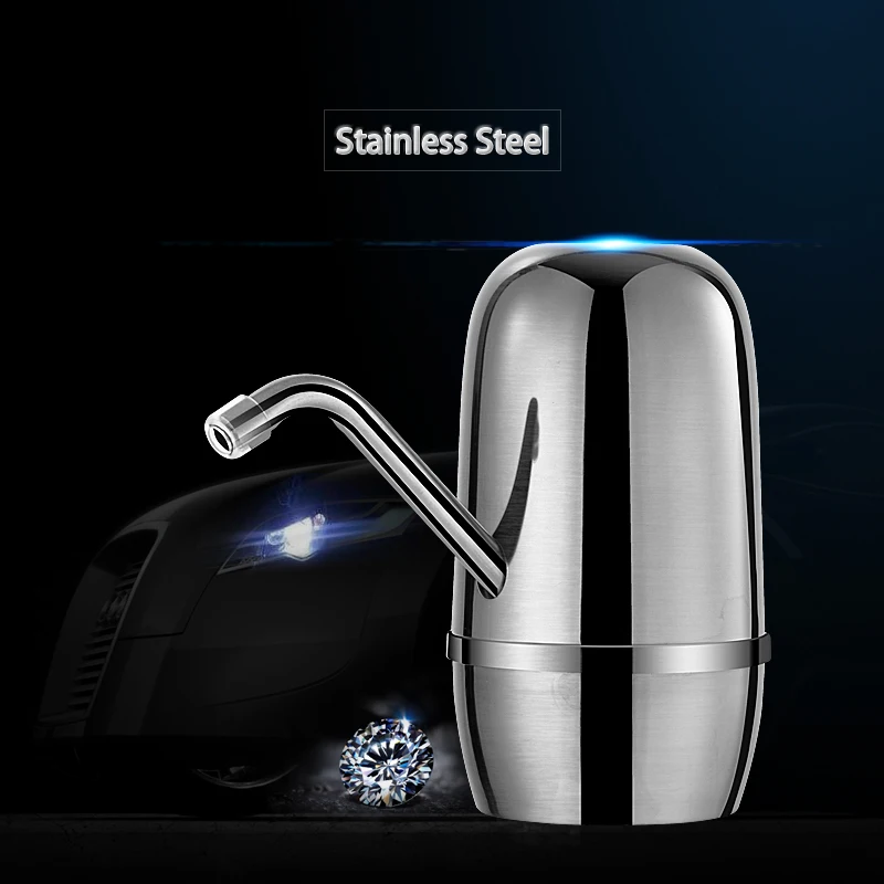 Mini Cold Water Dispenser Stainless Steel Powerful Dual Pumps Rechargeable Automatic Electric Gallon Water Bottle Pump Dispenser