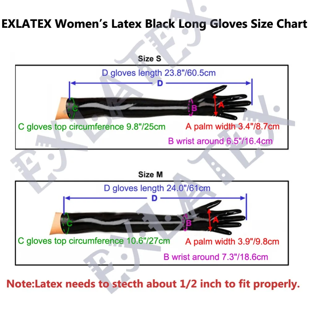 Latex Gloves Women 60cm Mittens Latex Long Gloves Outfits Rubber Fetish Fashion Costume Accessory  Gloves (5)-2