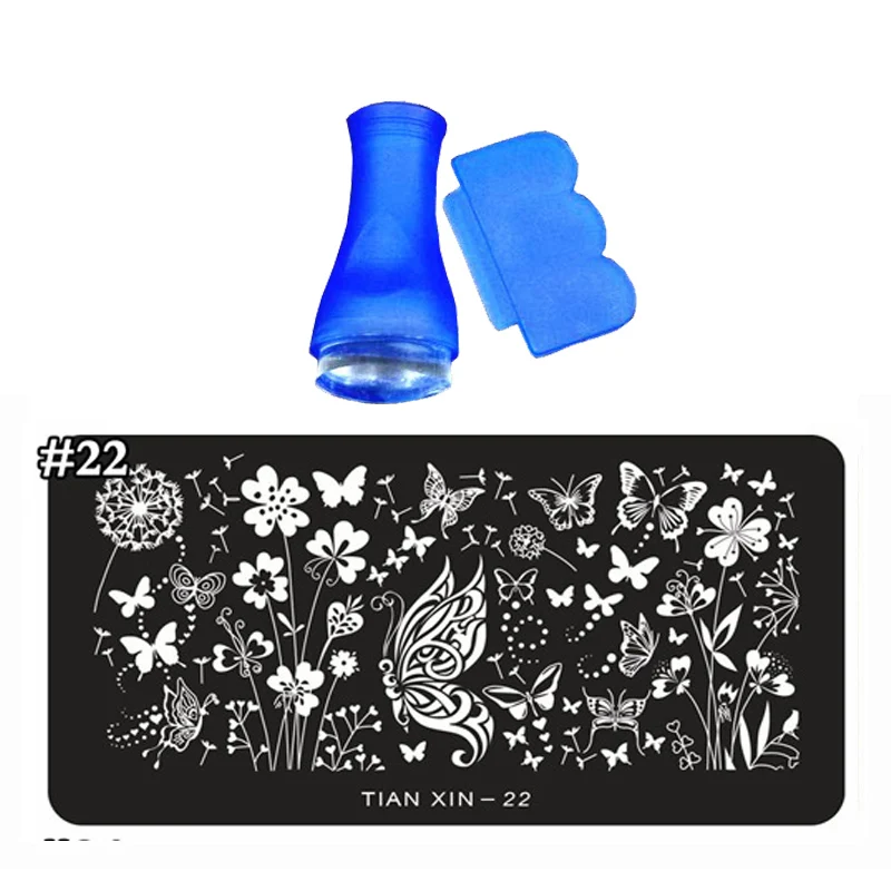 12X6cm Design 24 Style Nail Art Stamping Plates Set Butterfly Stencils