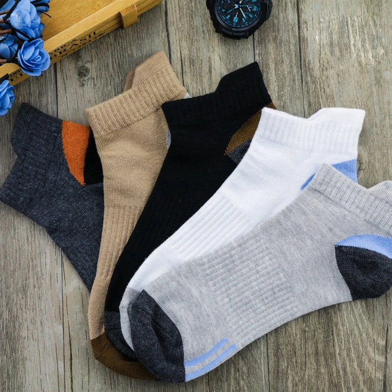 MWZHH, 5 пар/партия, мужские уличные спортивные хлопковые короткие мужские носки, летние дышащие баскетбольные Носки, хлопковые носки, размер(39-44