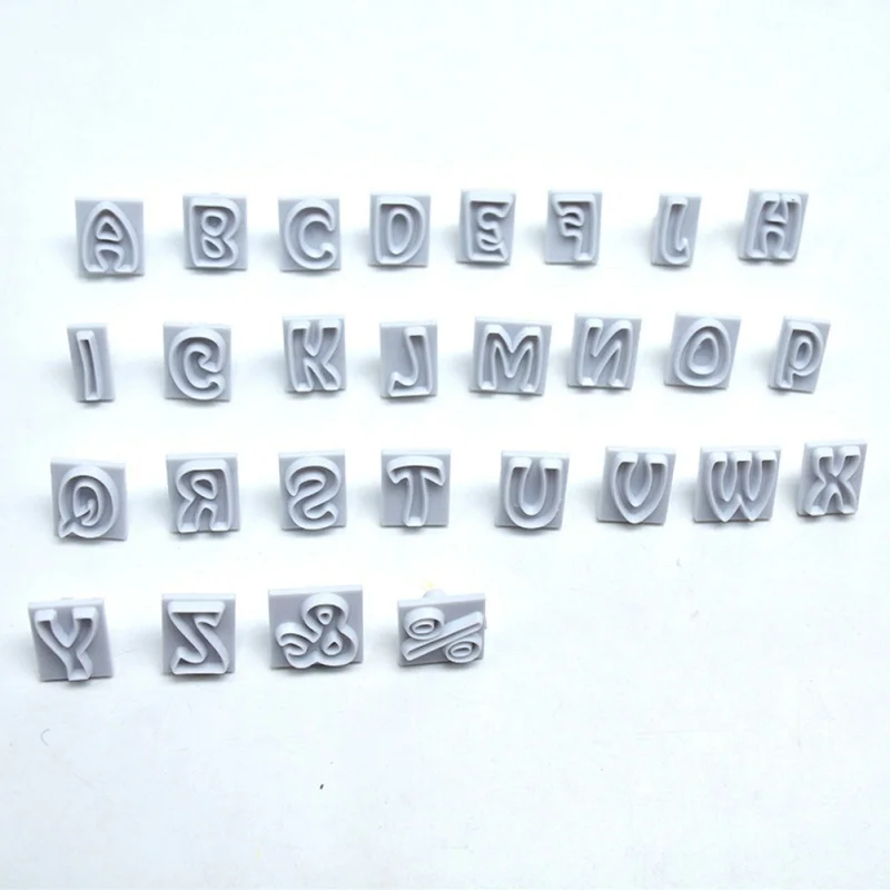 64 шт. Пластиковая форма для кексов верхний алфавит, с прописной буквой буквы номер форма для вырезания торта украшения инструменты вырезы печенья резак