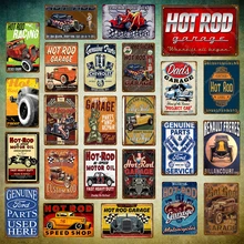Американский Hot Rod металлические знаки папа Гараж Декор Автомобиль мотоциклы двигатель масло табличка Бар паб дома декоративная тарелка художественный плакат