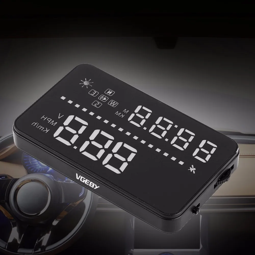 

3.5" A3 HUD Car Head Up Display GPS Speedometer Winshield Projector Digital car speedometer OBD2 Vehicle Speed Warning System
