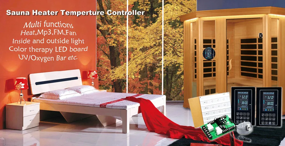 Цветной многофункциональный 3.3KW Электрический нагревательный термостат, нагреватель для сауны, контроллер для паровой ванны, сауны и системы вихревых бассейнов
