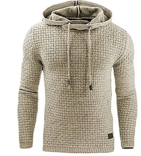 

Hoodies Men 2018 Brand Male Long Sleeve Solid Color Lattice Hooded Sweatshirt Mens Hoodie Tracksuit Sweat Coat Casual Sportswear