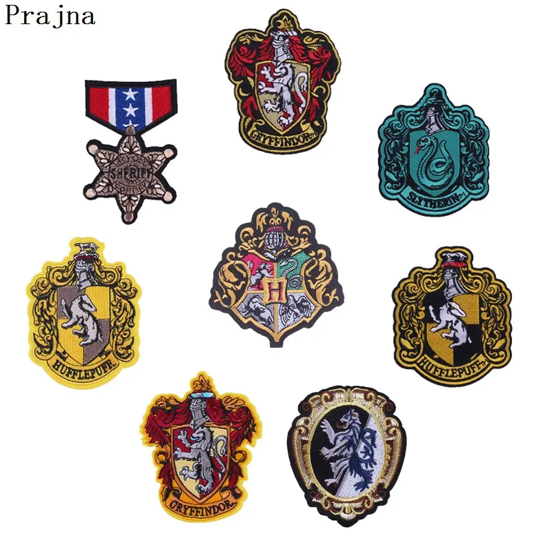 

Prajna Harry Potter Patches Hogwarts School of Magic Patch Iron On Patches Embroidered Appliques For Clothing Washable Wholesale