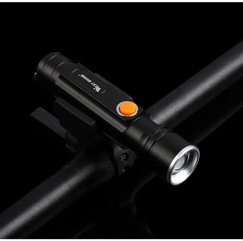 WEST BIKING велосипедный фонарь USB Перезаряжаемый велосипедный фонарь Zoom фонарик влагозащищенный встроенный 18650 аккумулятор велосипедные аксессуары