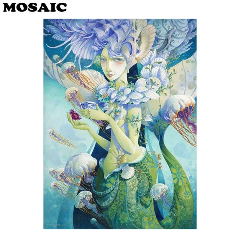 

5d diy diamond embroidery Underwater world princess mosaic polar bear family home 5d diy decoration painting