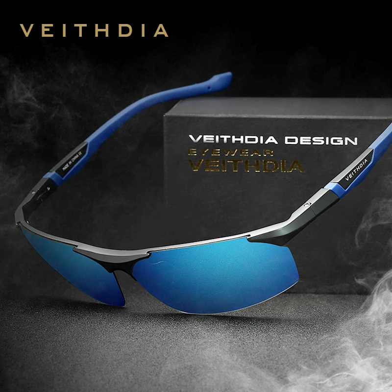 Мужские солнцезащитные очки без оправы VEITHDIA алюминиевые спортивные с