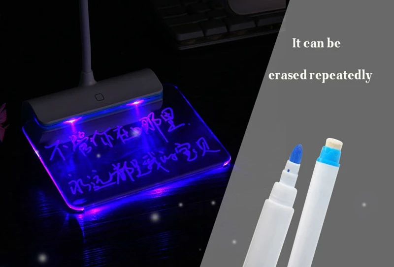 Creative LED Table with Message Board Lamp Portable USB Eye Protect Desk Light for Study Work Reading Light 3 Modes Dimmable (1)