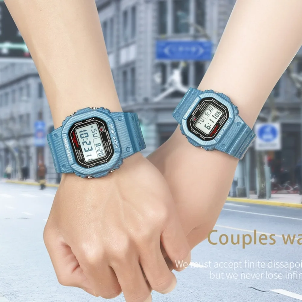 

Outdoor Couple Watch Women Men Colorful Sports Digital Wristwatches Men Luminous Alarm Watch