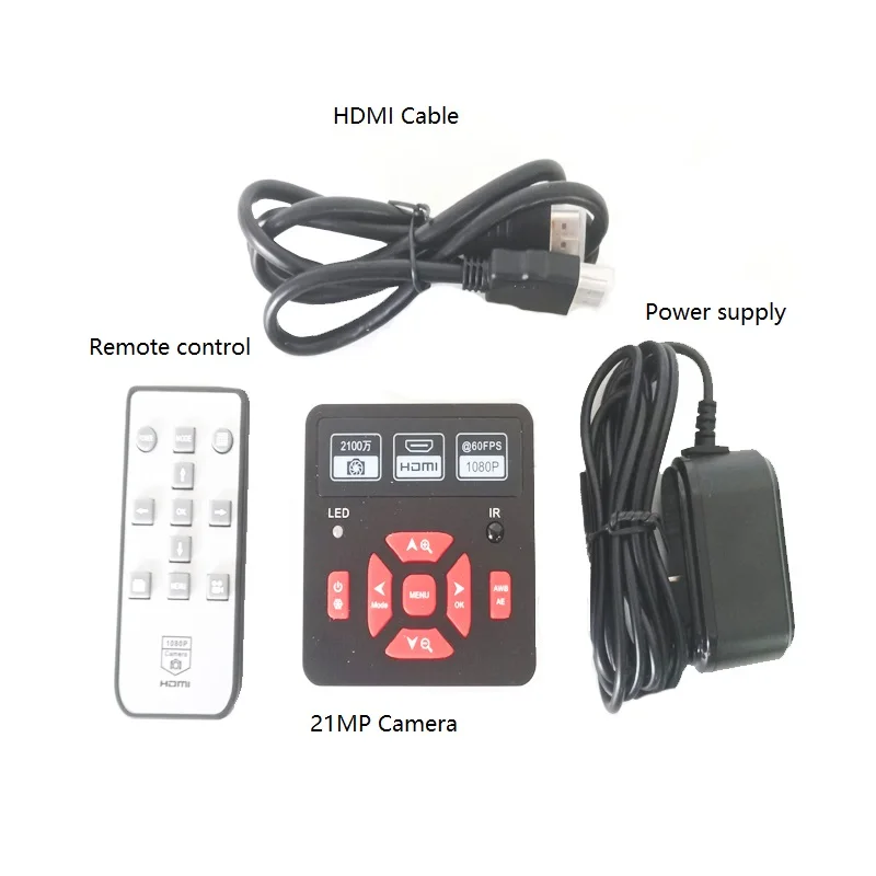 

1080P 21MP HD HDMI USB IR Remote Controller Digital Microscope Camera Set with TF card record for PCB repair