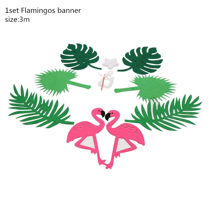 Hawaiian Party Decorations Artificial Flowers Banner Paper Cups Straw Candy Box Flamingo Summer Tropical Party Wedding Decor - Цвет: 32